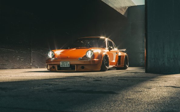 Orange Porsche 4k