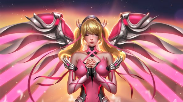 Pink Mercy Overwatch Art