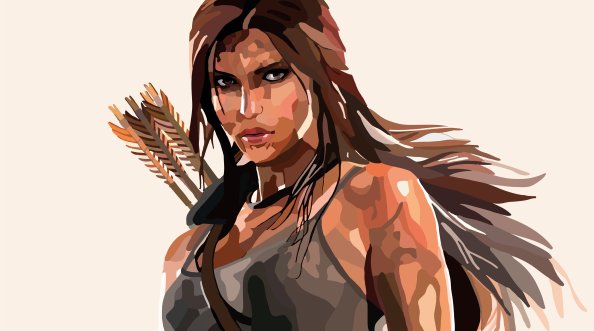 Lara Croft Tomb Raider Vector Art 4k