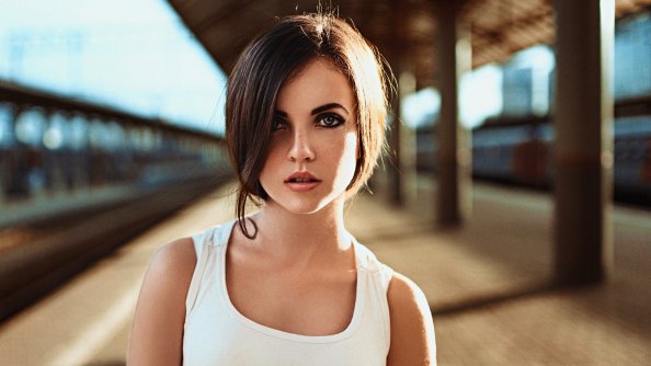 Girl At Railway Station