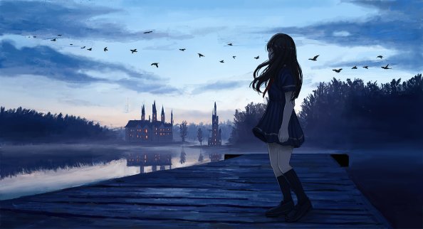 Castle Anime Girl 4k