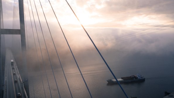 Boat Bridge Clouds
