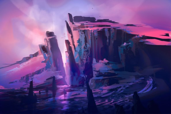 Cliff Rocks Digital Art 4k