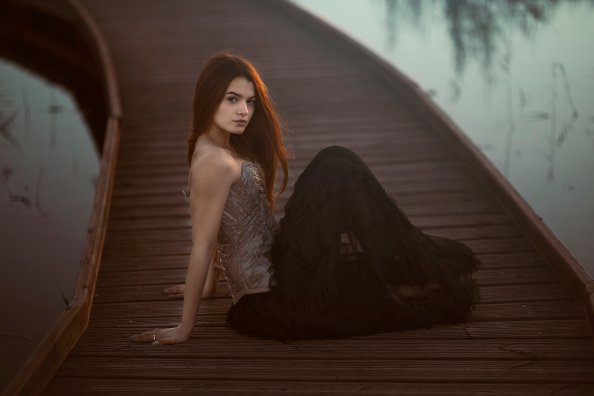 Girl Pier Side 4k