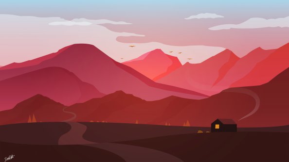 Hut House Landscape Minimal Early Morning 4k