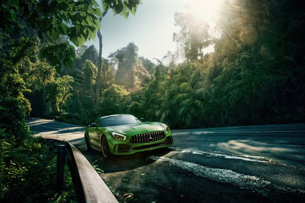 2022 Green Mercedes Amg Gtr 4k