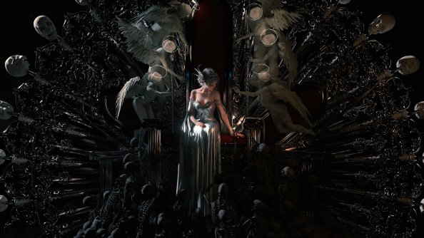 Queen Sitting On Throne