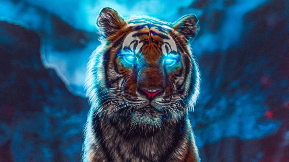 Tiger Glowing Eyes