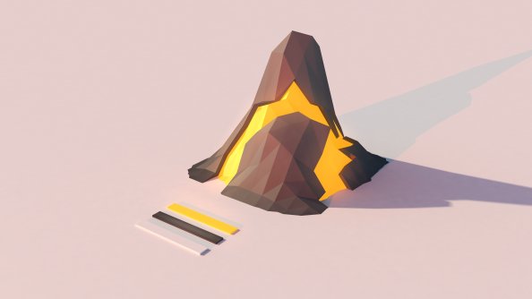 Volcano Lowpoly 4k