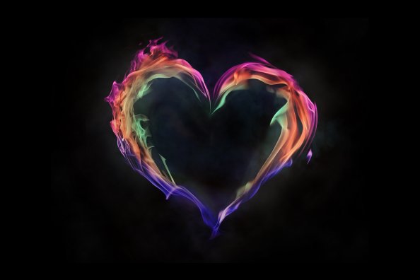 Flame Artistic Heart Love 5k