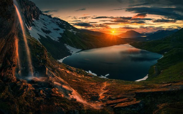 Sunset Over Mountains