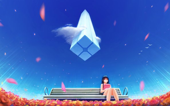 Anime Girl Sitting On Bench 4k