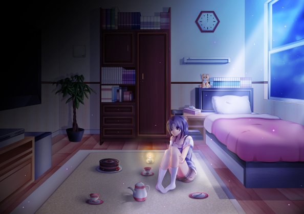 Anime Girl Alone In Room On Her Birthday