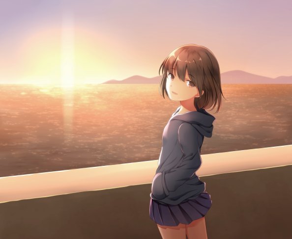 Anime Girl Looking Back At Viewer