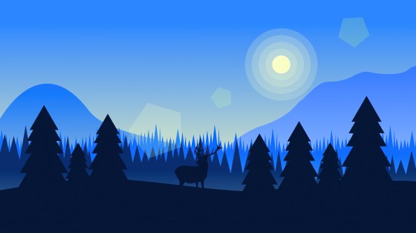 Deer Forest Vector Illustration