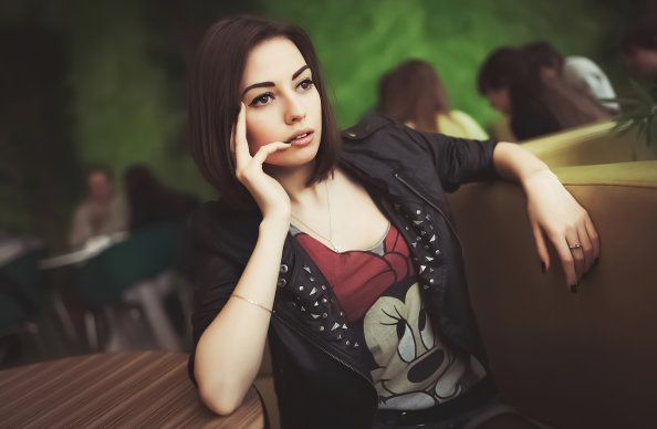 Leather Jacket Girl Hand On Face 4k