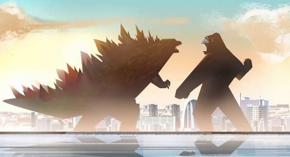 Godzilla Vs Kong Fight Minimal 5k