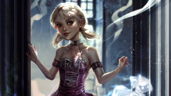 Little Girl Dressed Up Digital Art 4k