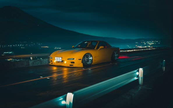 Yellow Mazda 4k