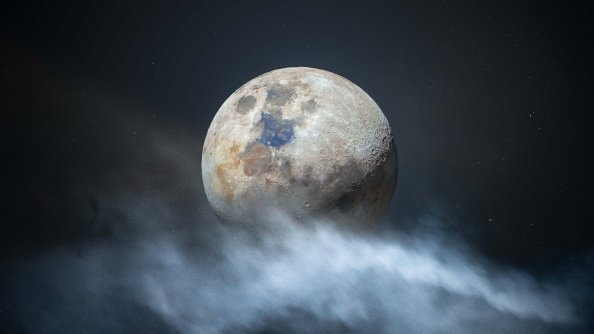 Moon In Clouds 4k