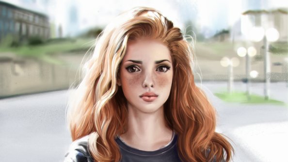 Redhead Girl Artistic Art 4k