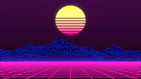 Neon Retrowave Minimalism 4k