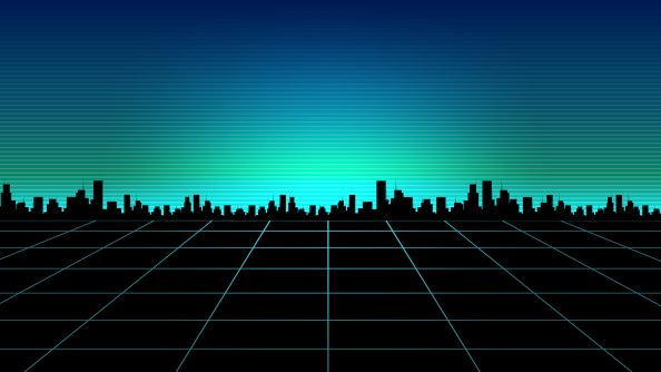 Retro Wave Path To Buildings 4k