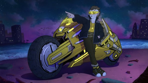 Glass Bike Scifi Boy 4k