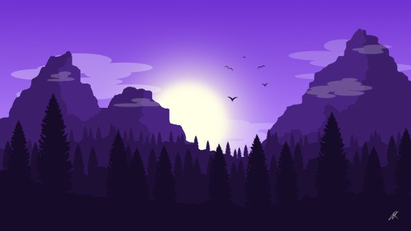 Birds Vector Landscape Minimal 4k