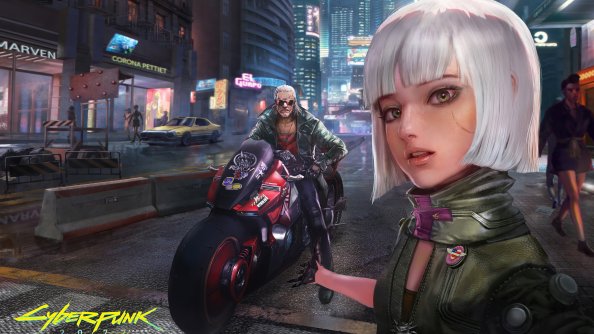 Cyberpunk 2077 Selfie Girl With Biker 4k