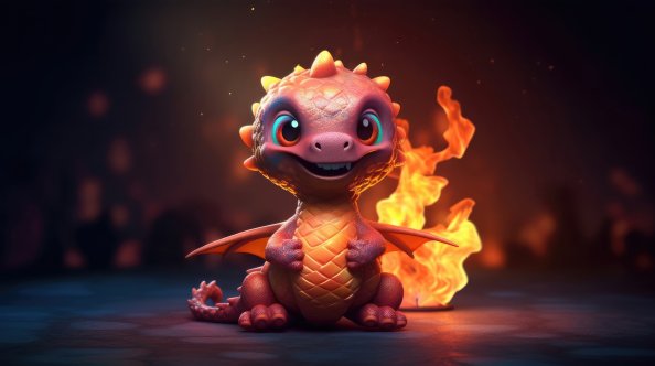 Flaming Mini Dragon