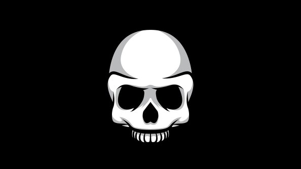 Skull Black Minimalism 4k