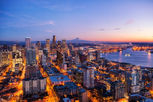 Skyline At Night From The Space