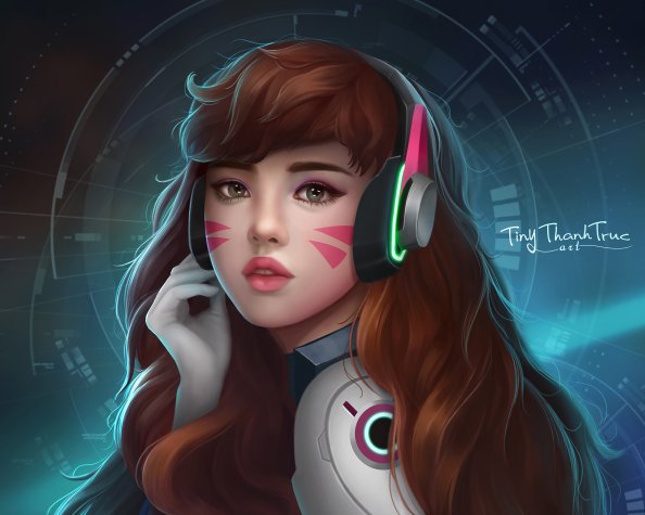 Dva Overwatch Headphones Artwork