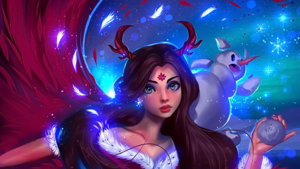 Christmas Girl With Snow Olaf