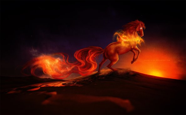 Horse Burning Digital Art