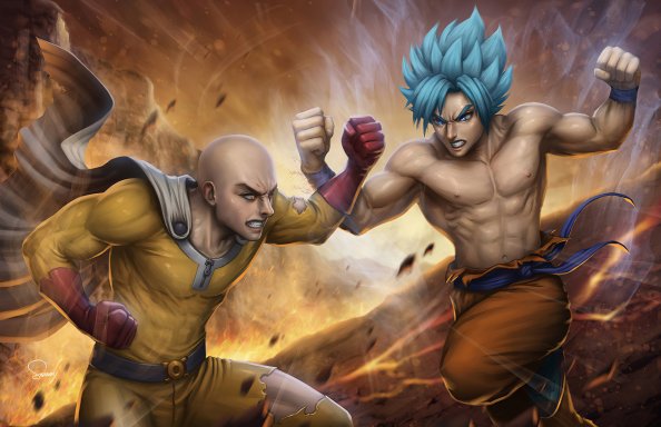 Saitama Vs Goku 4k