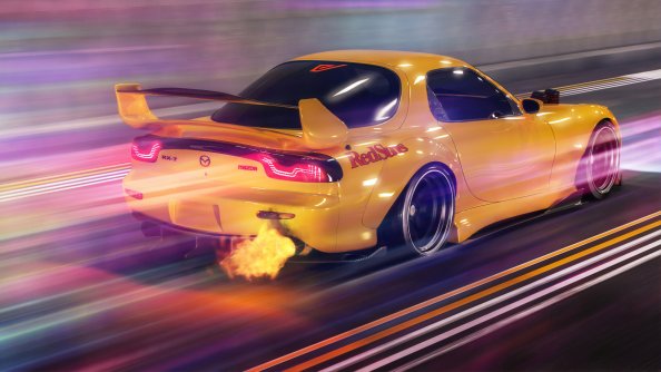 Mazda Rx7 Flaming Out