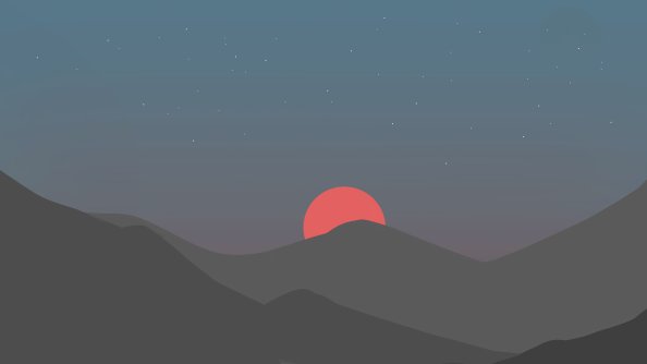 Mountains Sunset Minimal 4k