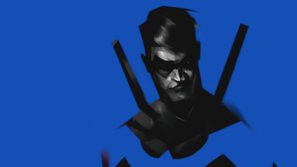 Nightwing Minimal Blue 4k