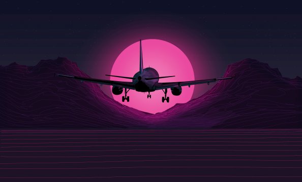 Plane Synthwave 5k