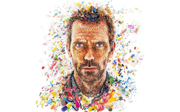Hugh Laurie In House Tv Show Abstract Artwork 8k