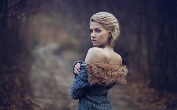 Girl Wearing Fur Coat