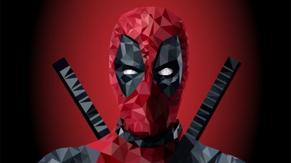 Deadpool Low Poly Art 4k