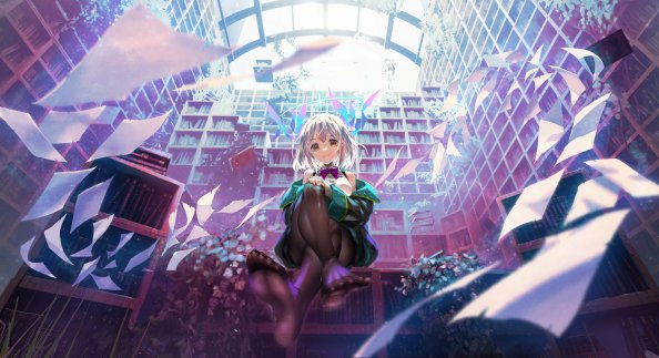 Books Colors Anime Girl