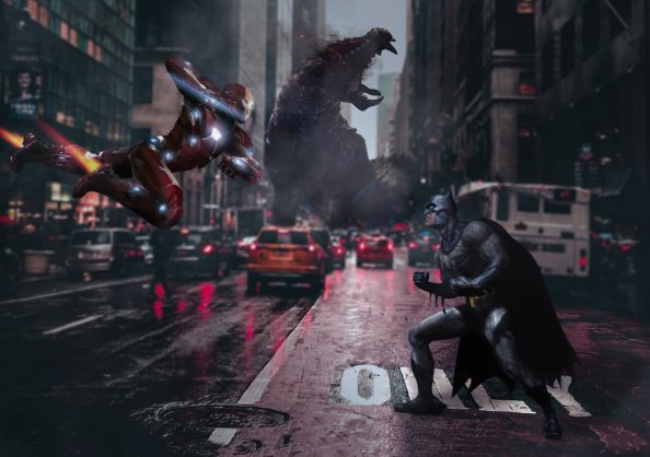 Bat Man V Iron Man 4k