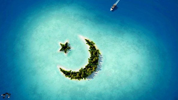 Crescent Moon Star Island