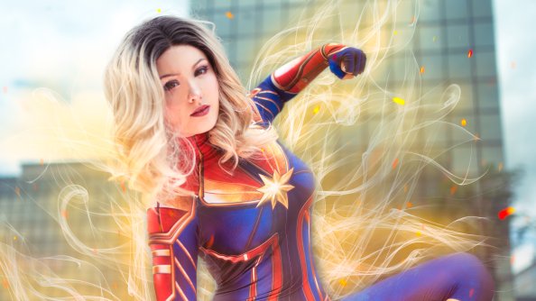 Captain Marvel Glowing