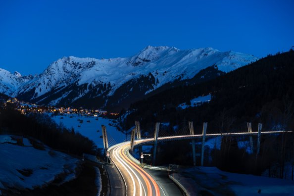 Freeway Light Trails Long Exposure