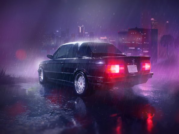Car Raining Night